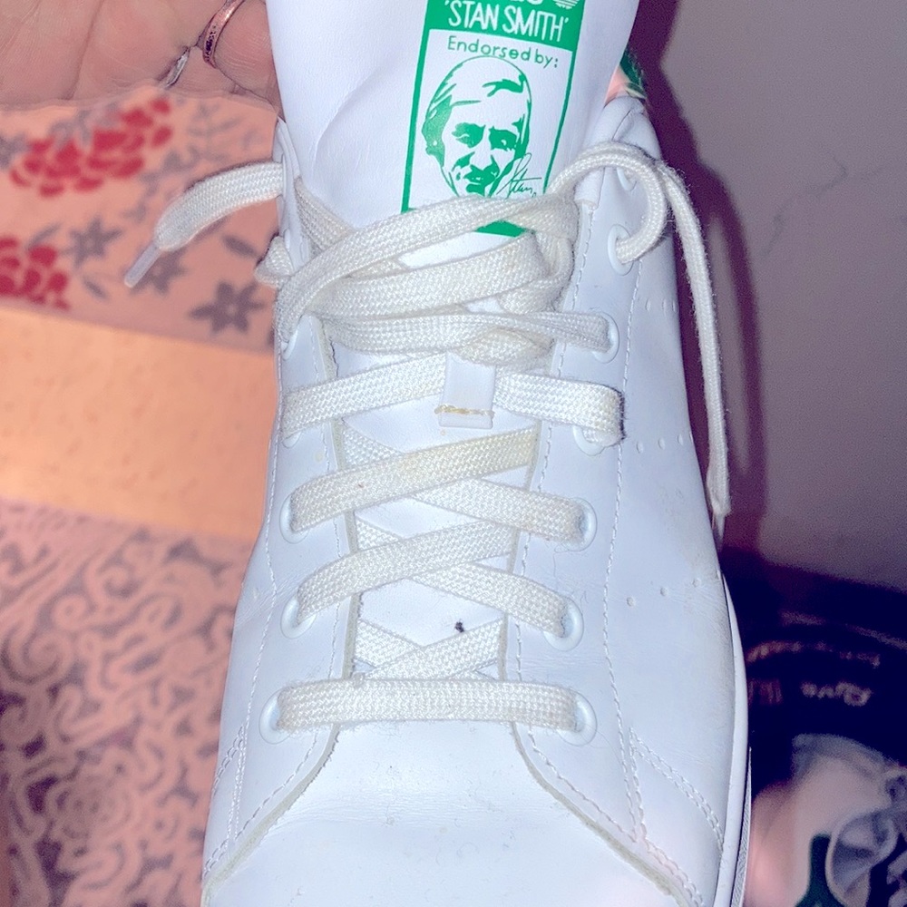 Mens green and white Stan smith addidas sneakers size 12